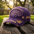 Omega Psi Phi 115th Anniversary Purple Distressed Baseball Cap Omega Psi Phi Merch Gifts - Merchluma