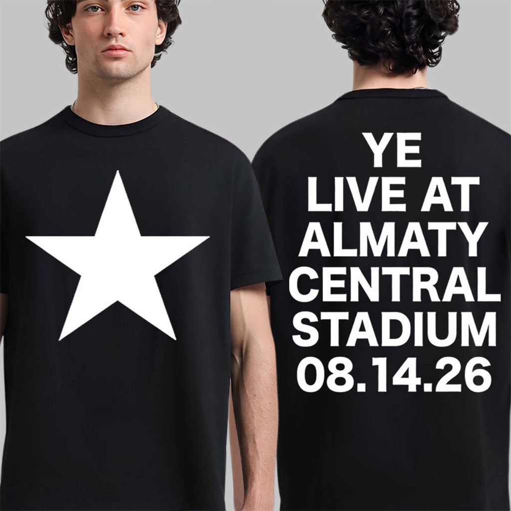 Kanye West Ye Live At Almaty Central Stadium 2026 Star T-Shirt Kanye West Merch Fans Gifts - Merchluma