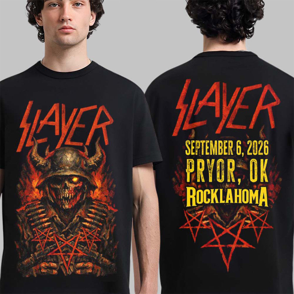 Slayer Rocklahoma Festival 2026 Event T-Shirt Slayer Merch Cool Gifts For Music Lovers - Merchluma