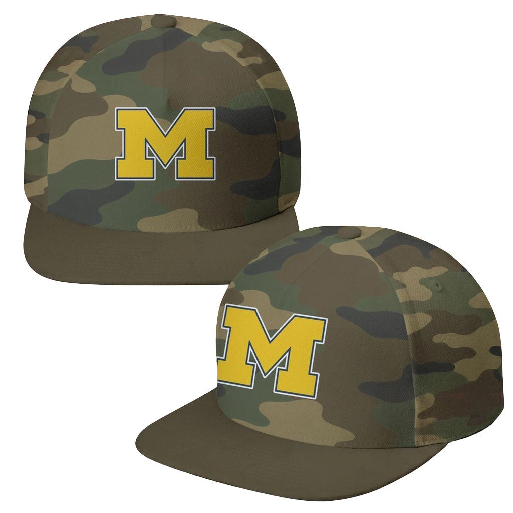 Michigan Wolverines Field Ops Camo Snapback Hat Wolverines Merch Presents For Football Fans - Merchluma