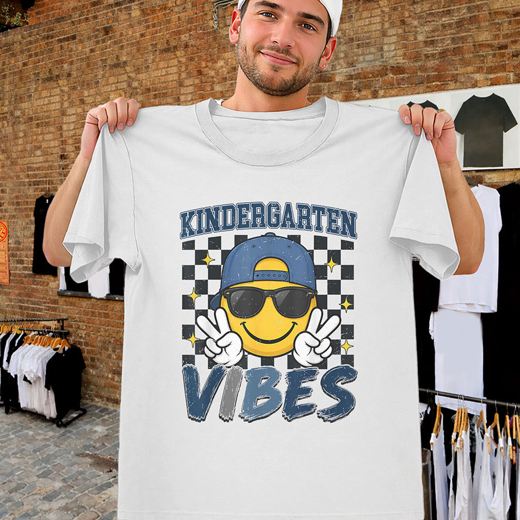 Kindergarten Vibes Shirt Retro Back To School Boys Tee Gifts For Friends - Merchluma