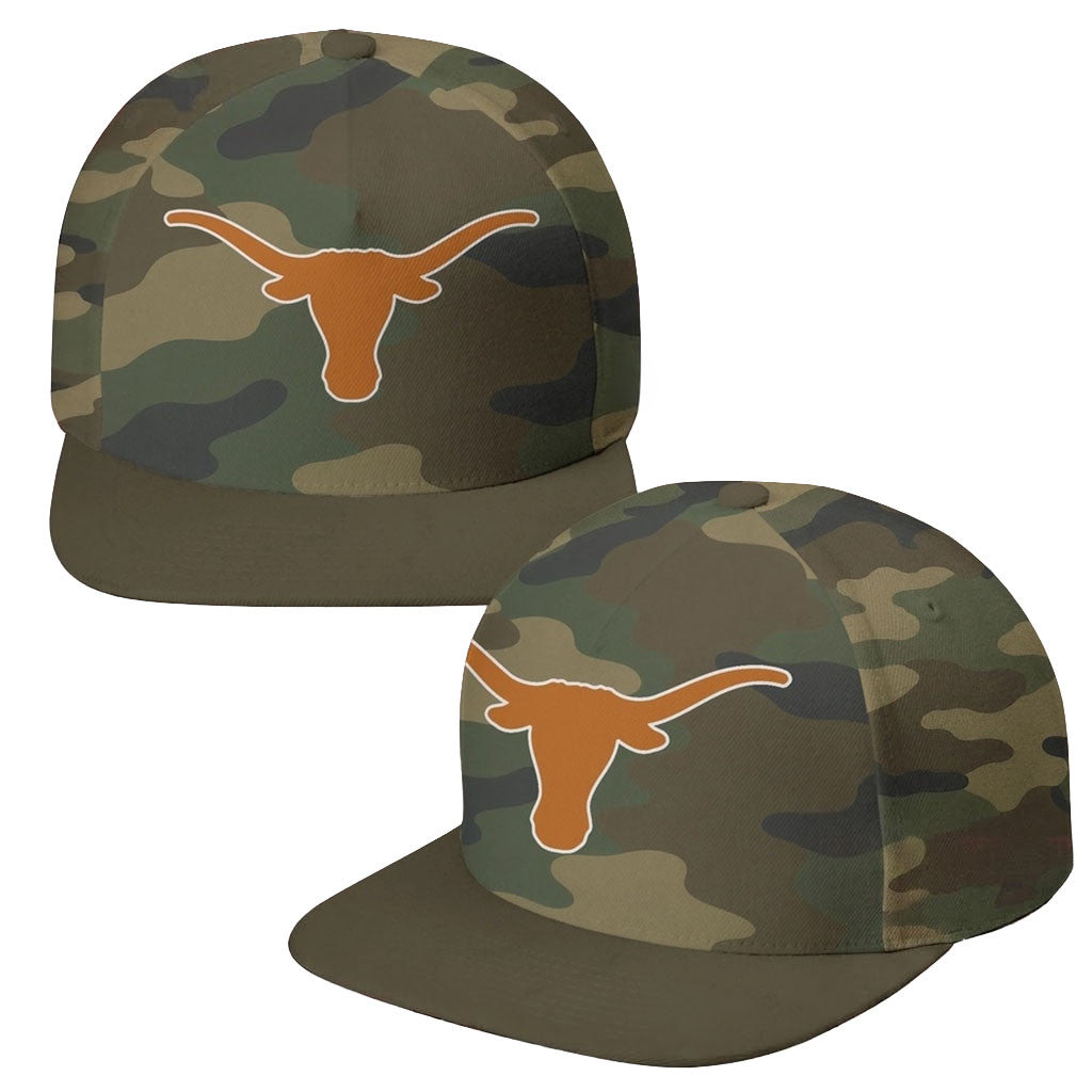 Texas Longhorns Field Ops Camo Snapback Hat Longhorns Merch Football Fan Gift Ideas - Merchluma