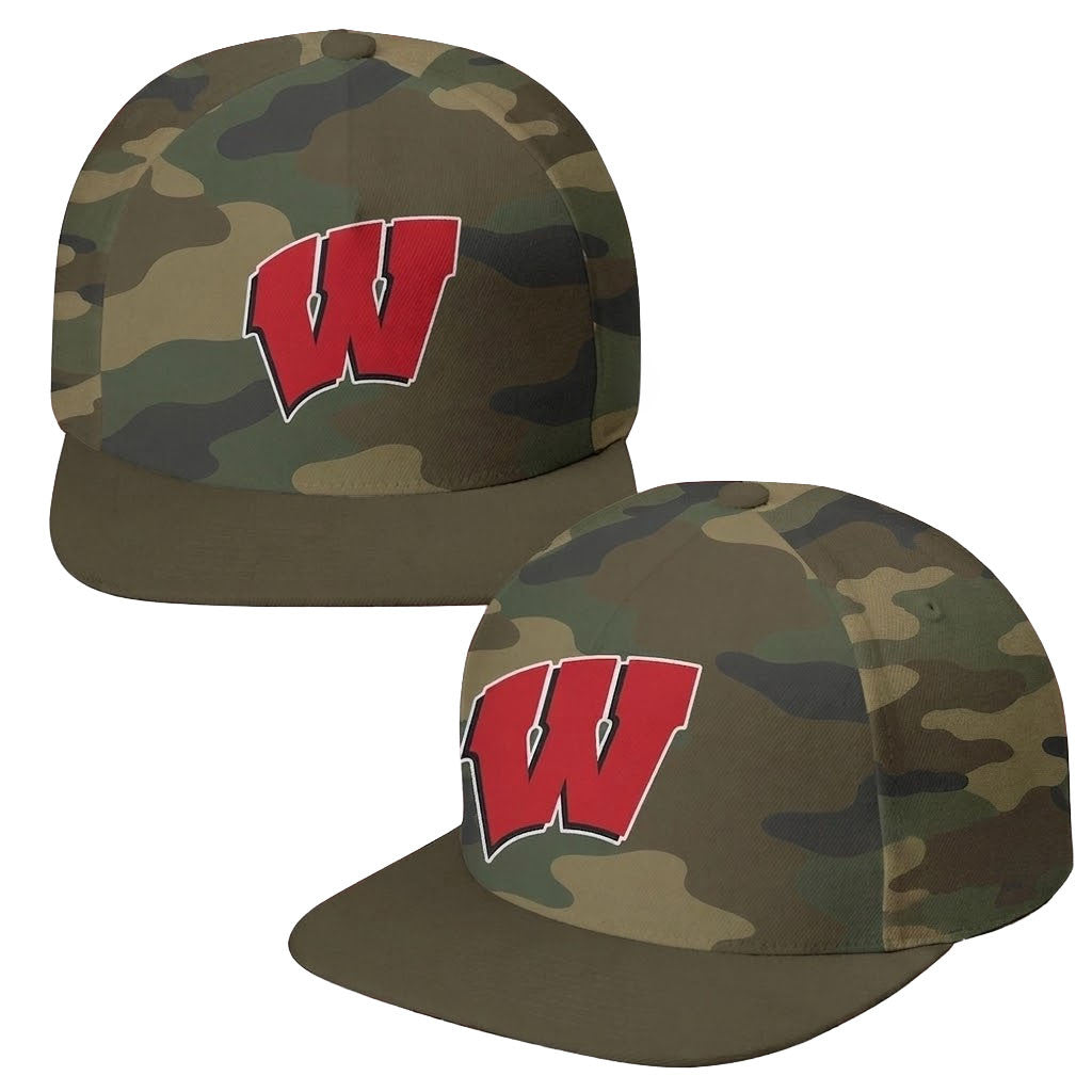 Wisconsin Badgers Field Ops Camo Snapback Hat Badgers Merch Best Gift For Football Lovers - Merchluma
