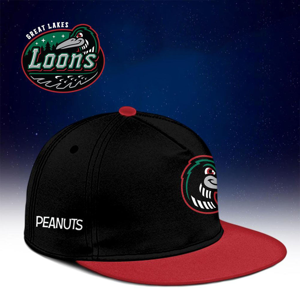 Great Lakes Loons x Peanuts Night Snapback Hat GL Loons Merch Gifts For Baseball Fans - Merchluma