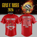 Guns N Roses x St Louis Cardinals World Tour 2026 Busch Stadium Baseball Jersey Cardinals Merch - Merchluma