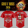 Guns N Roses x St Louis Cardinals World Tour 2026 Busch Stadium Baseball Jersey Red Fan Gear - Merchluma