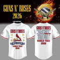 Guns N Roses x St Louis Cardinals World Tour 2026 Busch Stadium Baseball Jersey White Fan Gifts - Merchluma