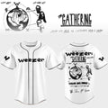 Weezer Merch The Gathering World Wide Tour 2026 Baseball Jersey Rock Fan Apparel White - Merchluma