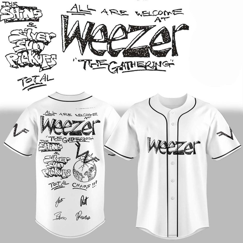 Weezer The Gathering World Wide Tour 2026 Baseball Jersey Weezer Merch Gifts For Rock Fan - Merchluma