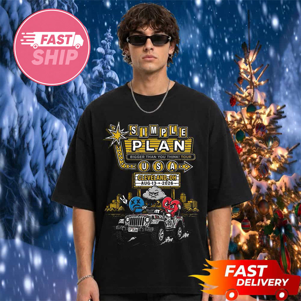 Simple Plan Cleveland OH Bigger Than You Think Tour T-Shirt Simple Plan Merch Gifts For Fans - Merchluma