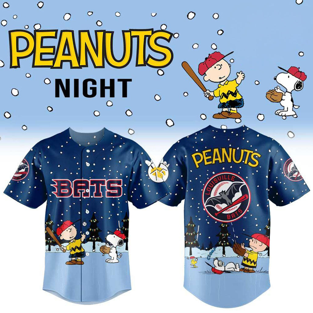 Louisville Bats x Peanuts Night Snoopy Baseball Jersey Bats Merch Gifts For Baseball Fans - Merchluma