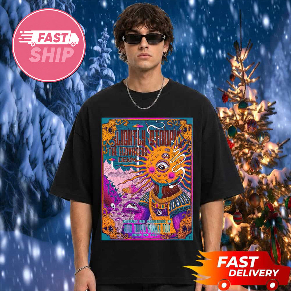 Slightly Stoopid Merch Harrisburg PA 2026 Event Shirt Road Trippin Summer Tour T-Shirt Black - Merchluma