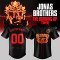 Custom Jonas Brothers Merch The Burning Up Tour All Over Again 2026 Baseball Jersey Black - Merchluma