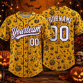 Customized Halloween Spooky Pumpkin Skull Baseball Jersey Halloween Apparel BFF Gifts - Merchluma