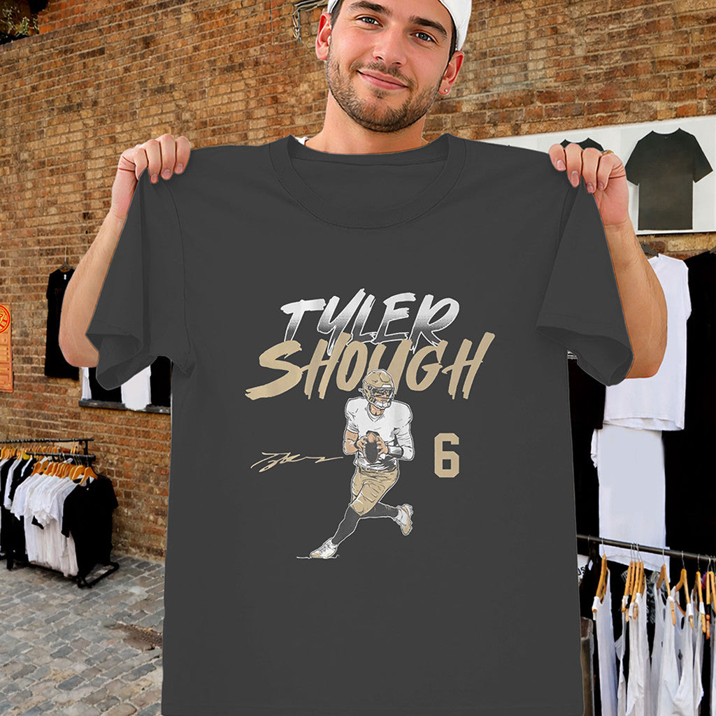 Tyler Shough Shirt New Orleans Saints QB #6 Name And Number Pose T-Shirt NO Saints Merch - Merchluma
