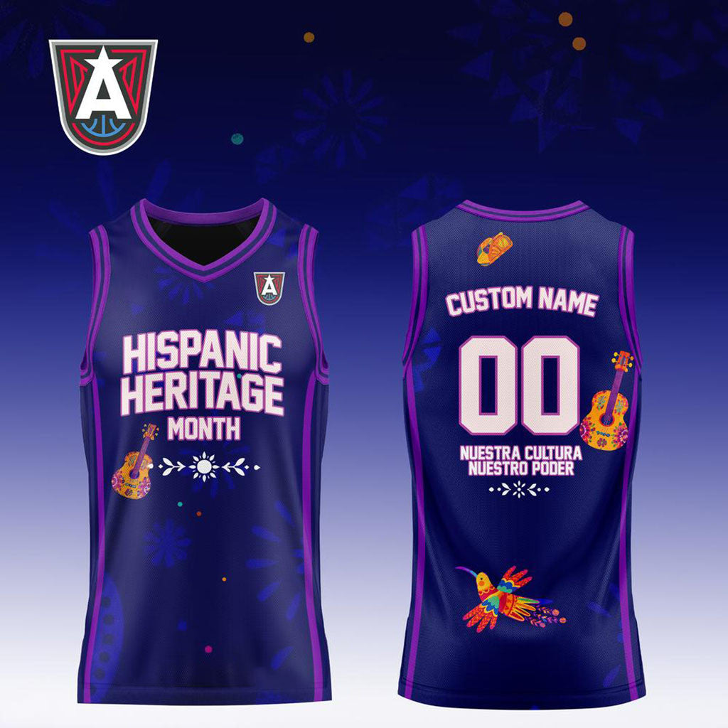 Custom Atlanta Dream x Hispanic Heritage Month Purple Basketball Jersey Atlanta Dream Merch - Merchluma
