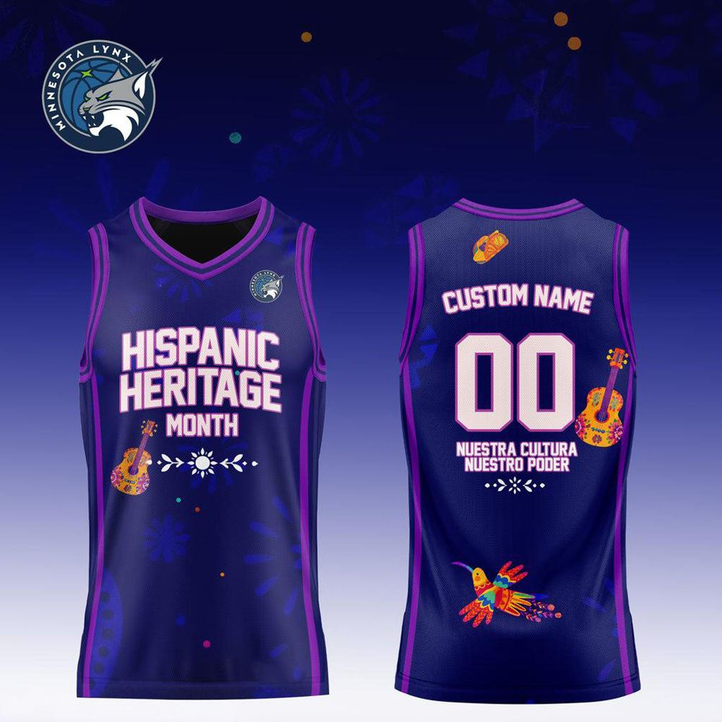 Custom Minnesota Lynx x Hispanic Heritage Month Purple Basketball Jersey Minnesota Lynx Merch - Merchluma