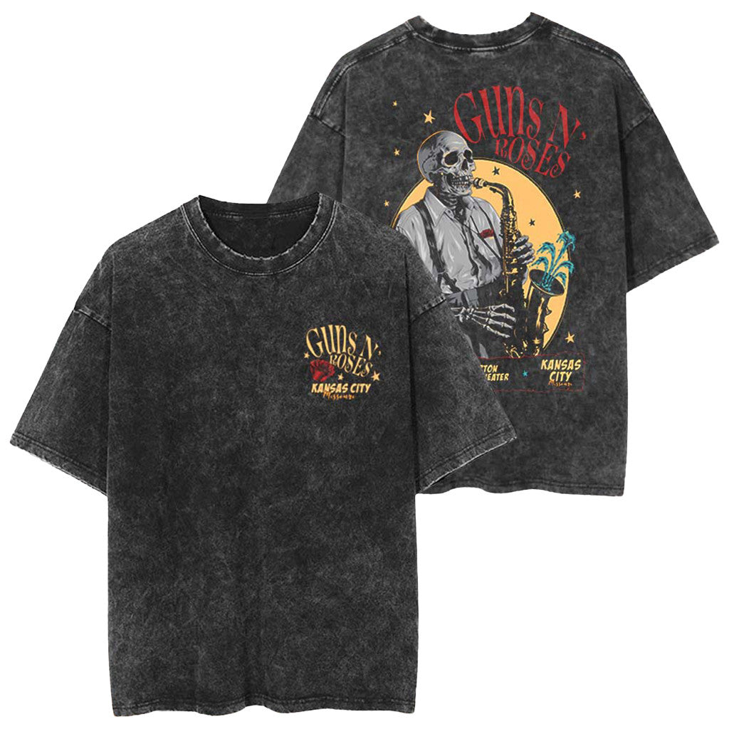 Guns N Roses Merch Kansas City 2026 Washed T-Shirt Birthday Gift For Husband - Merchluma