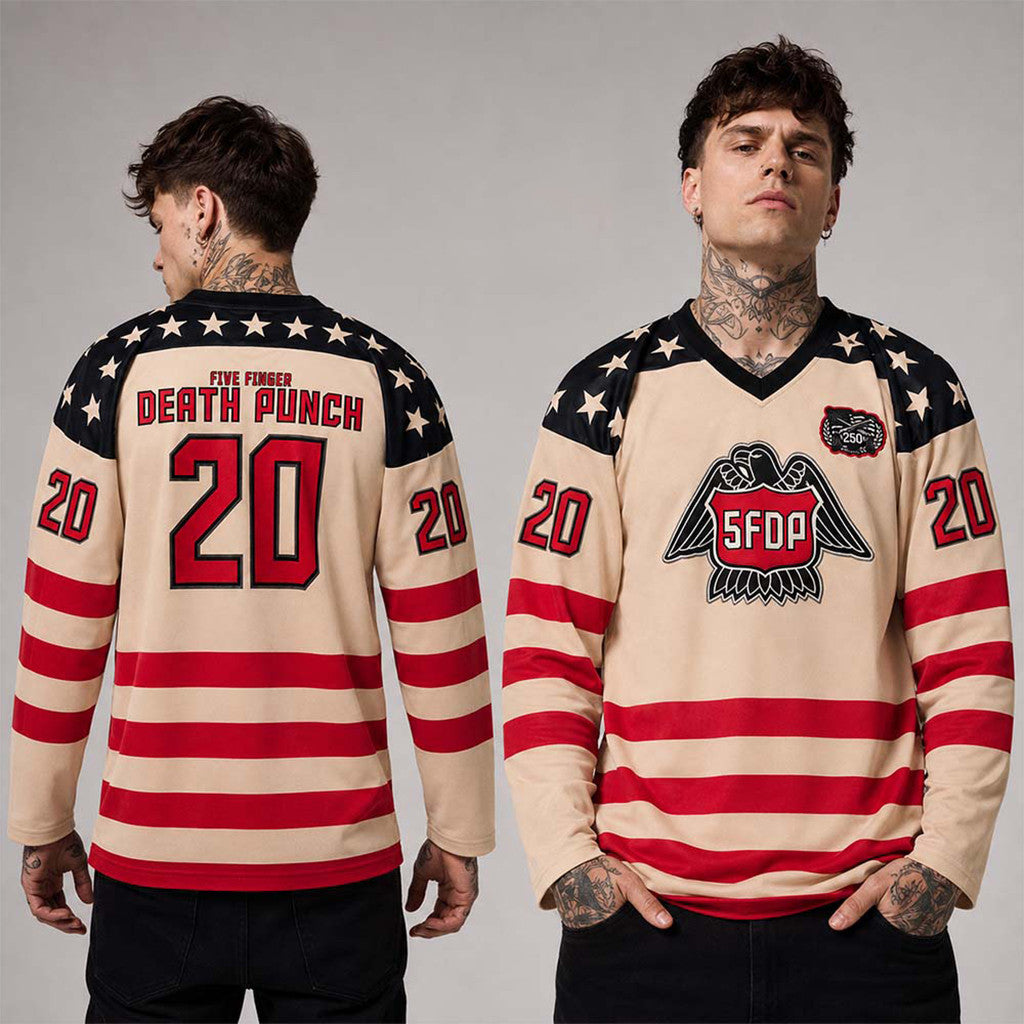 Five Finger Death Punch Merch 250 20th Anniversary V-Neck Long Sleeve T-Shirt Gifts For Fans - Merchluma