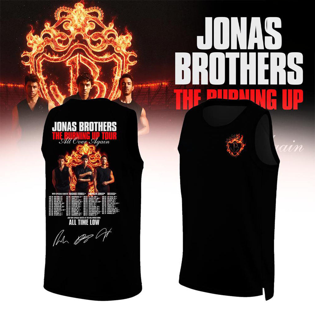 Jonas Brothers Merch The Burning Up Tour All Over Again 2026 Basketball Jersey Gifts For Dudes - Merchluma