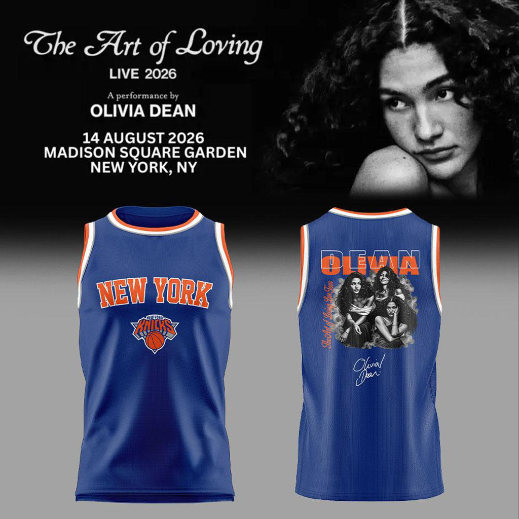 Olivia Dean x New York Knicks The Art of Loving Live 2026 Basketball Jersey NY Knicks Merch - Merchluma