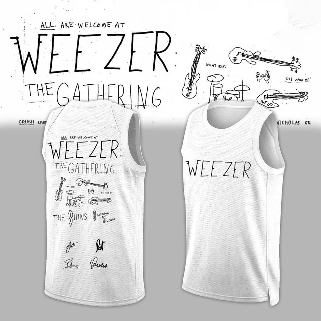 Weezer Merch The Gathering World Wide Tour 2026 Basketball Jersey Rock Fan Gifts - Merchluma
