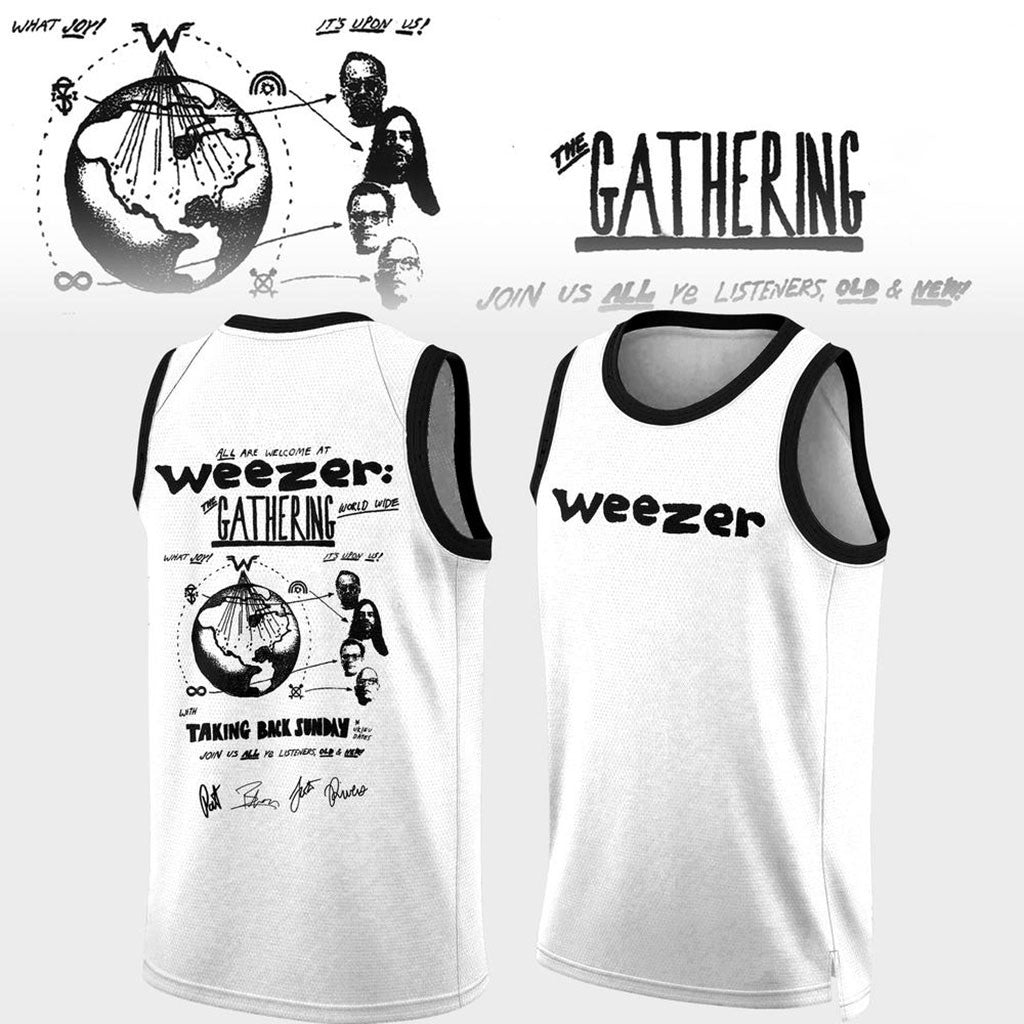 Weezer The Gathering World Wide Tour 2026 Basketball Jersey Weezer Merch Rock Fan Gifts - Merchluma