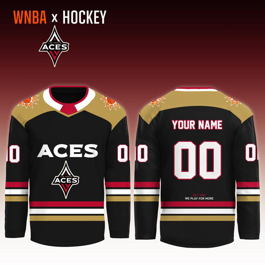 Personalized Las Vegas Aces x Crossover Ice Hockey Jersey We Play For More Aces Merch Fan Gifts - Merchluma