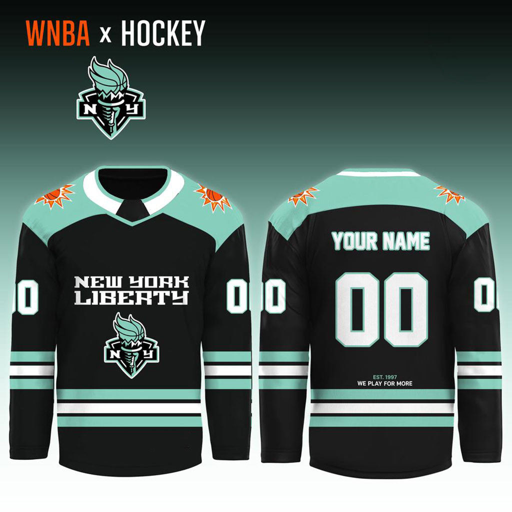 Personalized New York Liberty x Crossover Ice Hockey Jersey We Play For More NY Liberty Merch - Merchluma