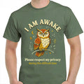 Owl I Am Awake Please Respect My Privacy Shirt Funny Owl T-Shirt Friends Gifts - Merchluma