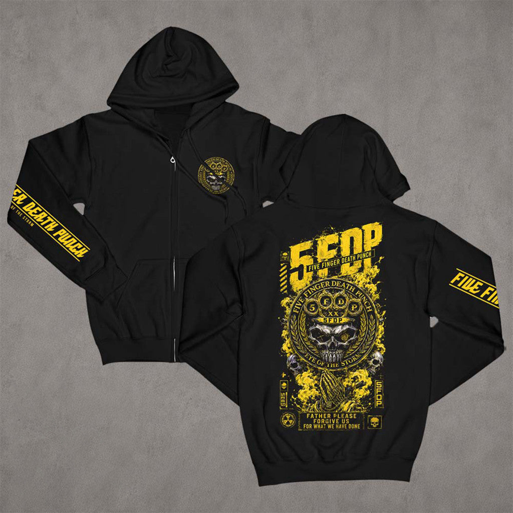Five Finger Death Punch 20th Anniversary Tour Zip Hoodie Five Finger Death Punch Merch - Merchluma