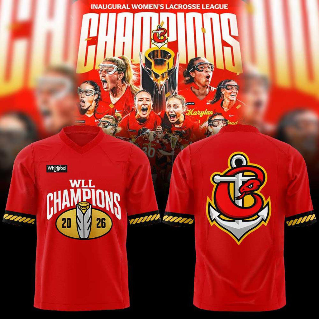Maryland Charm 2026 WLL Inaugural Champions Football Jersey Women's Lacrosse League Merch - Merchluma