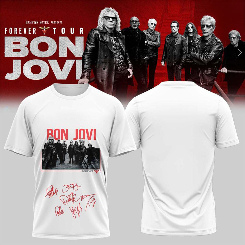 Bon Jovi Forever Tour T-Shirt Bon Jovi Merch Best Gifts For Music Lovers - Merchluma