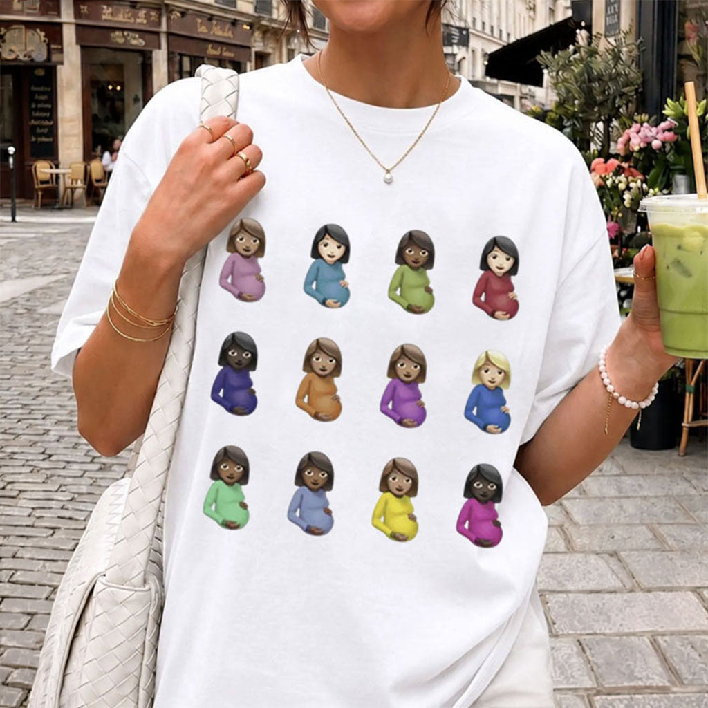 Drake Pregnancy Emoji Streetwear Vintage Hip Hop Music T-Shirt Gifts For Friends - Merchluma