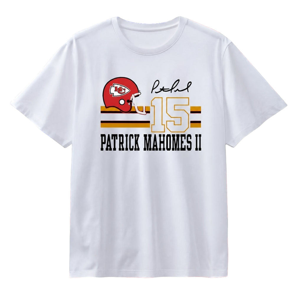 Patrick Mahomes II Kansas City Chiefs 15 Signature T-Shirt Chiefs Merch Football Fan Gifts - Merchluma
