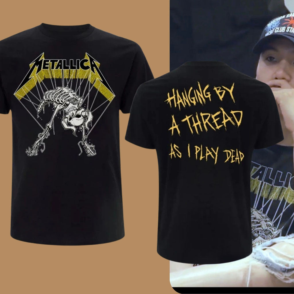 BTS Suga Metallica Pop Up M72 World Tour 2026 Hanging By A Thread T-Shirt BTS Merch Fan Gifts - Merchluma