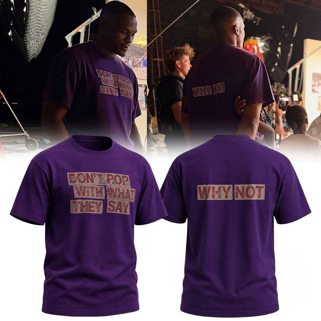 Russell Westbrook Don't Pop With What They Say Purple Shirt Russell Westbrook Merch - Merchluma