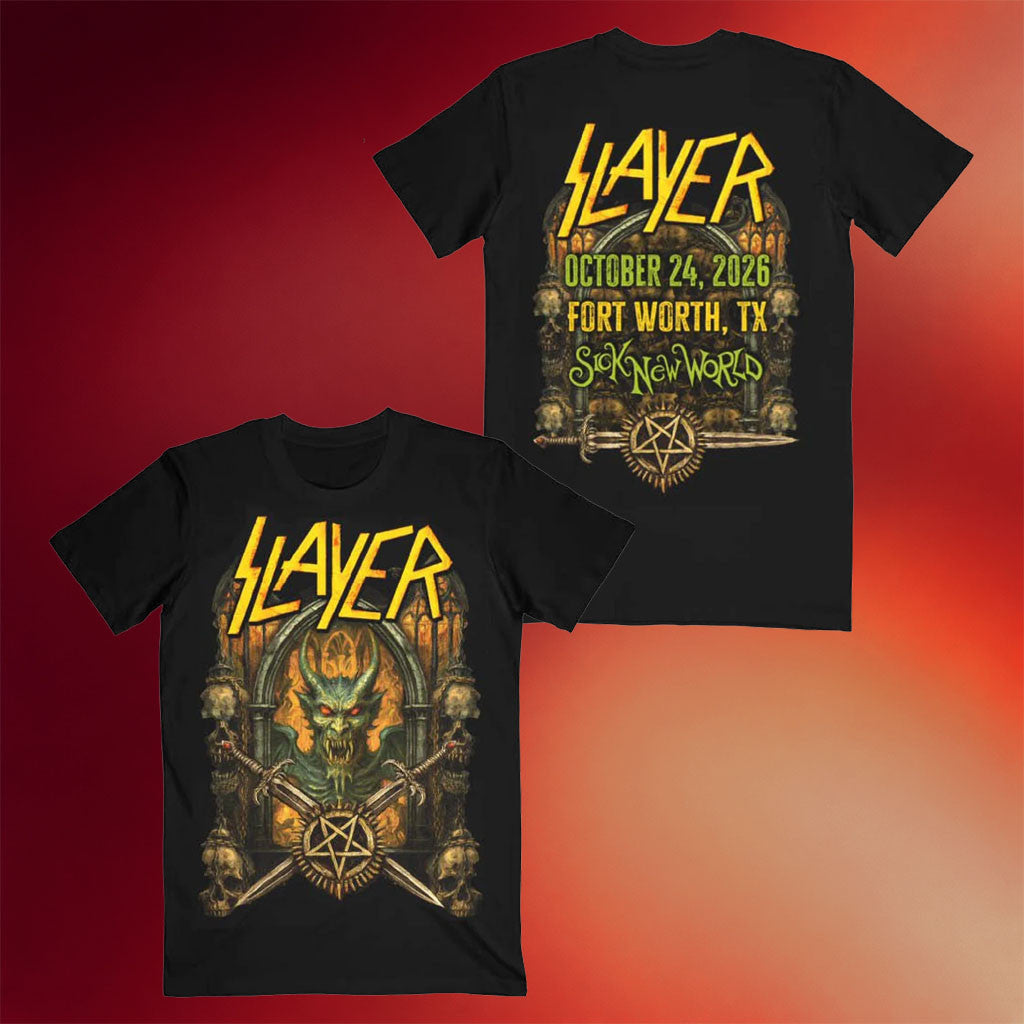 Slayer Merch Sick New World 2026 Festival Event T-Shirt Cool Gifts For Music Lovers - Merchluma