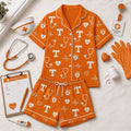 Tennessee Volunteers Heartbeats And Home Teams Short Sleeve Pajamas Set Volunteers Merch Gifts - Merchluma