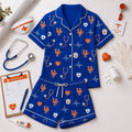 Florida Gators Heartbeats And Home Teams Short Sleeve Pajamas Set Gators Merch Fans Gifts - Merchluma