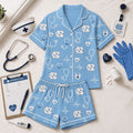 North Carolina Tar Heels Heartbeats And Home Teams Short Sleeve Pajamas Set Heels Merch Gifts - Merchluma