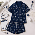 Auburn Tigers Heartbeats And Home Teams Short Sleeve Pajamas Set Tigers Merch Gifts For Fans - Merchluma