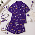 LSU Tigers Heartbeats And Home Teams Short Sleeve Pajamas Set LSU Tigers Merch Sister Gifts - Merchluma