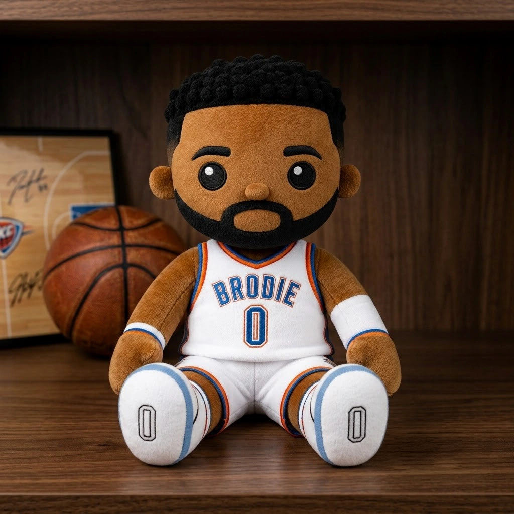 Russell Westbrook Brodie 0 White Jersey Collector Plush Pillow Russell Westbrook Merch Presents - Merchluma