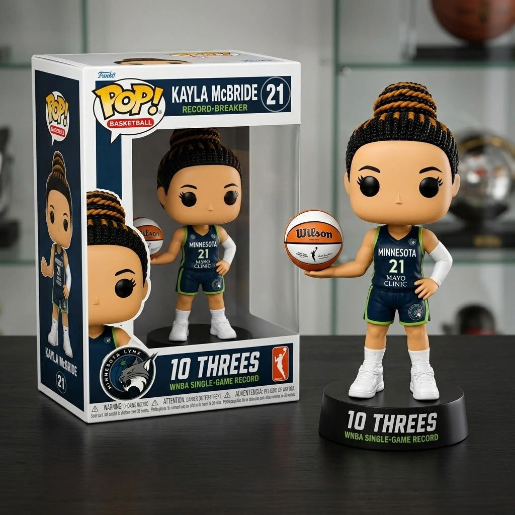 Kayla McBride Minnesota Lynx 21 10 Threes Record-Breaker Funko Pop Minnesota Lynx Merch - Merchluma