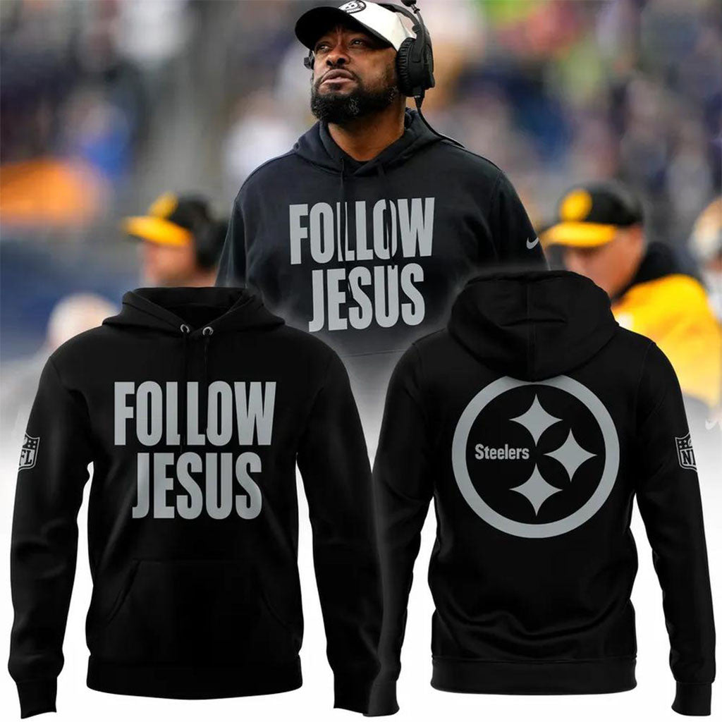 Pittsburgh Steelers Follow Jesus Christian Hoodie Steelers Merch Gift For Football Lovers - Merchluma
