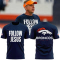 Denver Broncos Follow Jesus T-Shirt Christian Shirt Denver Broncos Merch Gift For Football Fan - Merchluma