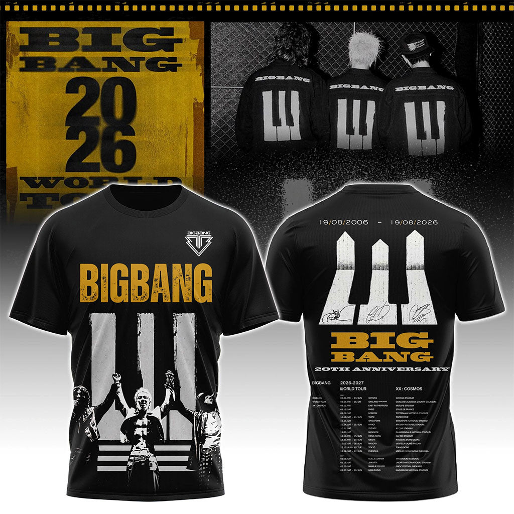 BIGBANG XX COSMOS World Tour 2026 20th Anniversary T-Shirt BIGBANG Merch Gift For VIP - Merchluma