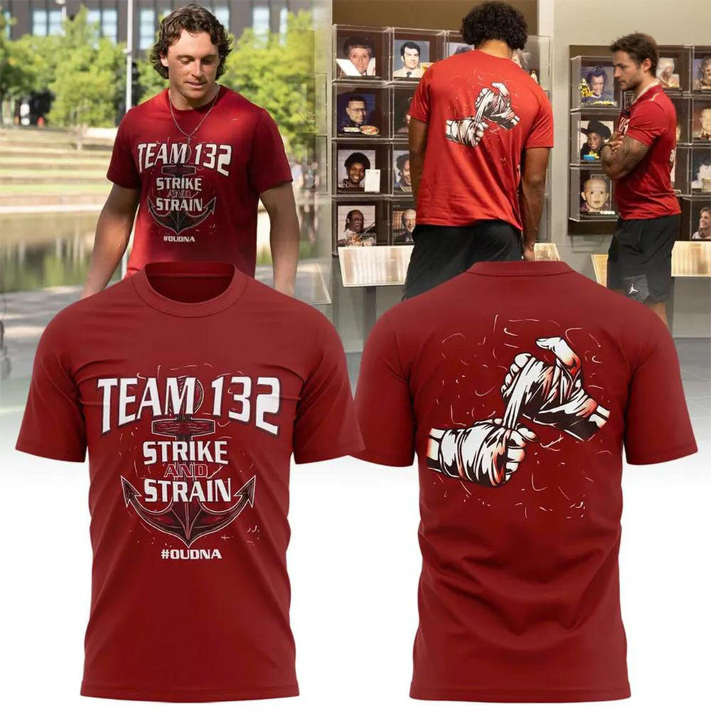 Oklahoma Sooners Football Team 132 Strike And Strain T-Shirt Sooners Merch Gifts For Fans - Merchluma