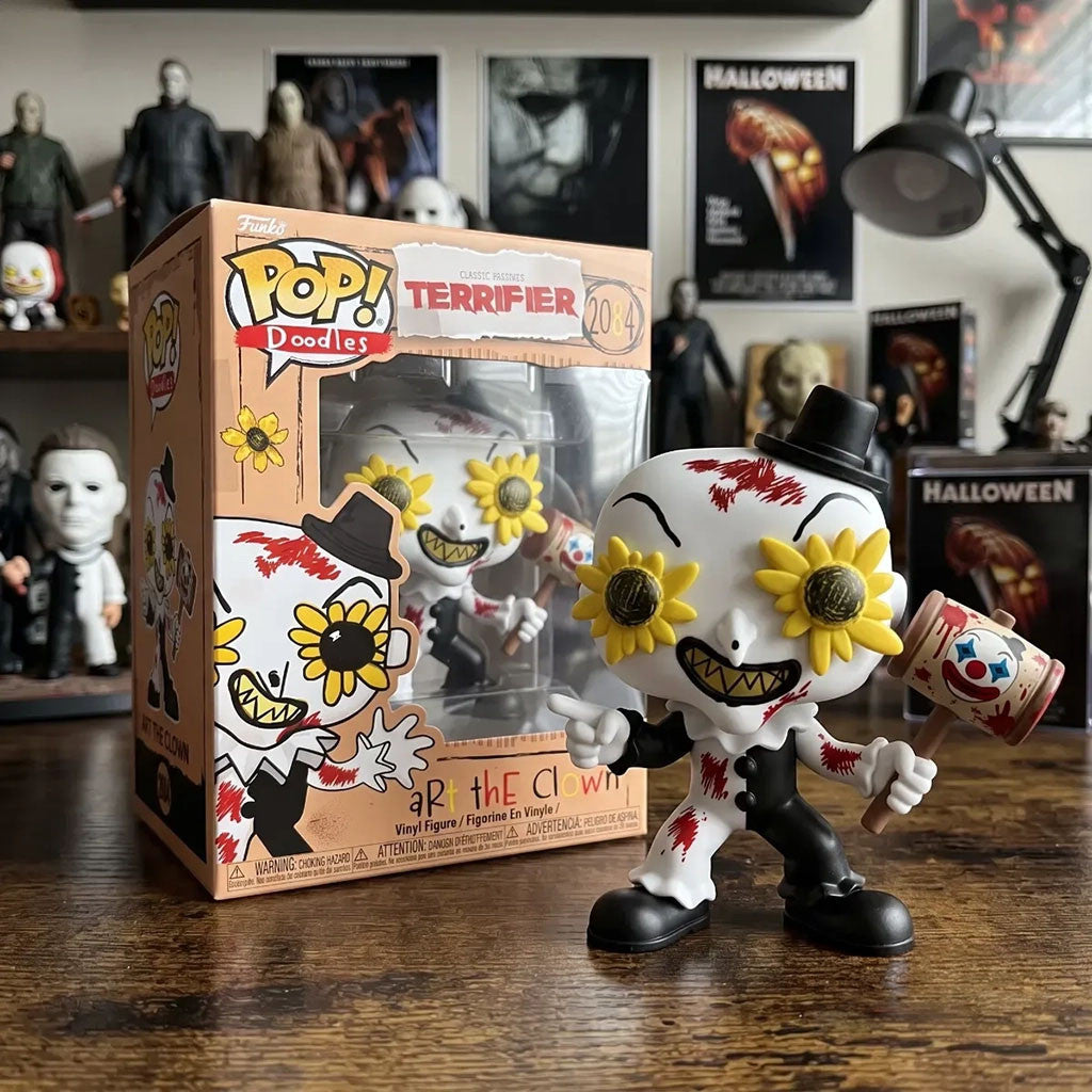 Doodles Terrifier Art The Clown 2084 Sunflower Eyes Horror Funko Pop Halloween Gift Ideas - Merchluma